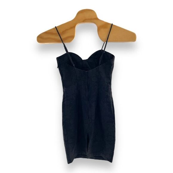 Vintage 1980's Gunne Sax Women's Lace Bodycon Mini Dress Black Size 5/6 - Picture 3 of 5